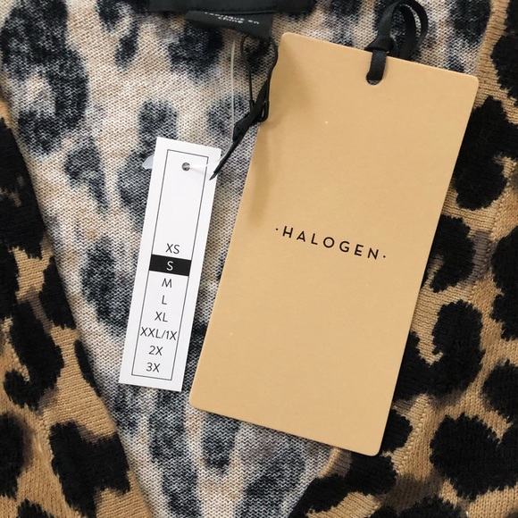 Halogen Faux Wrap animal print sweater - Picture 5 of 8